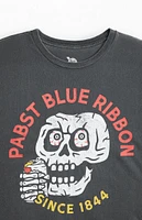 Pabst Blue Ribbon Skull Cropped T-Shirt