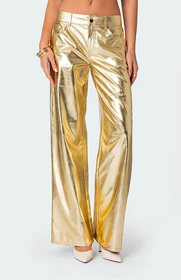 Edikted Rochelle Low Rise Metallic Jeans