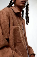 PacSun Brown Oversized Wooly Solid Shacket