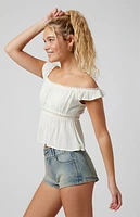 Pacsun Stretch Medium Indigo Micro Denim Shorts