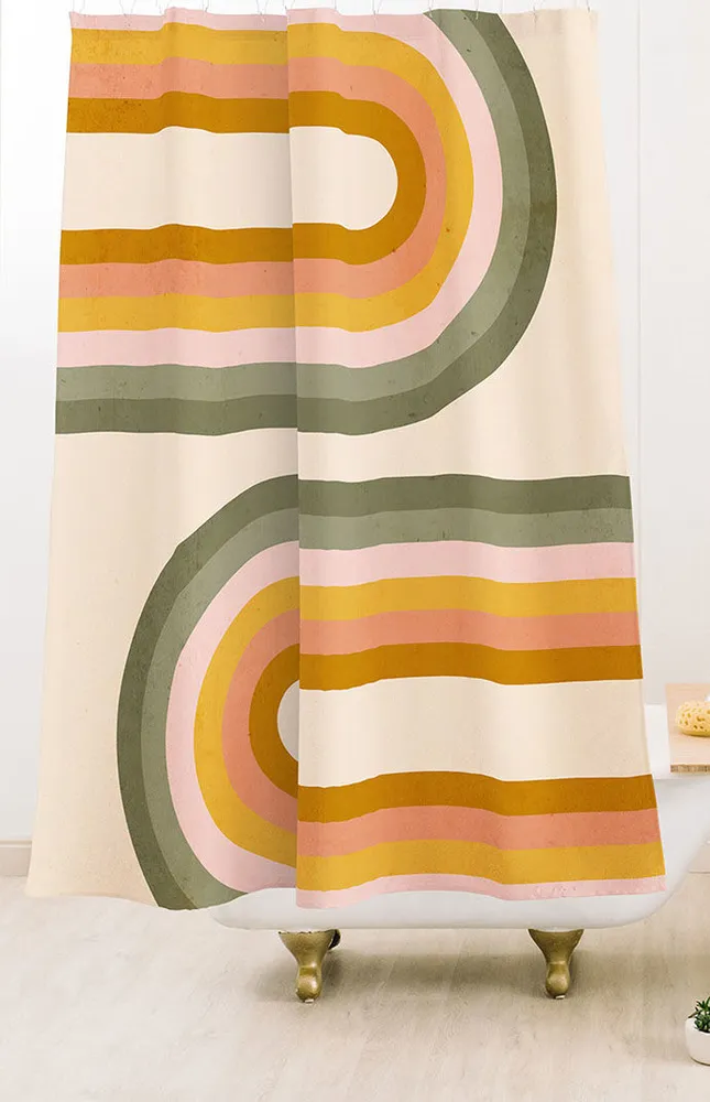 Beige Rainbow Shower Curtain