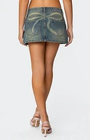 Edikted Tristan Washed Denim Mini Skirt