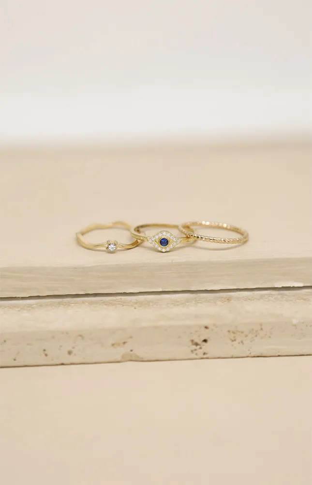 Dainty Crystal Trio Rings