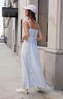 John Galt Blue Floral Colleen Slip Dress