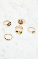 LA Hearts 5 Pack Boho Rings