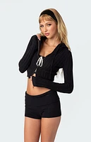 Edikted Cable Knit Zip Up Cardigan