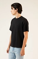 Pacsun Black Solid Waffle Knit T-Shirt
