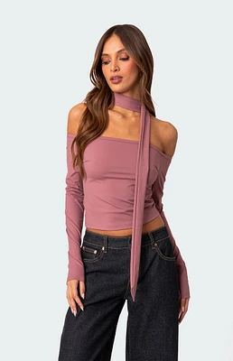 Off Shoulder Two Piece Scarf Top