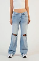 PacSun Zoe Light Indigo Ripped Low Rise Girlfriend Jeans