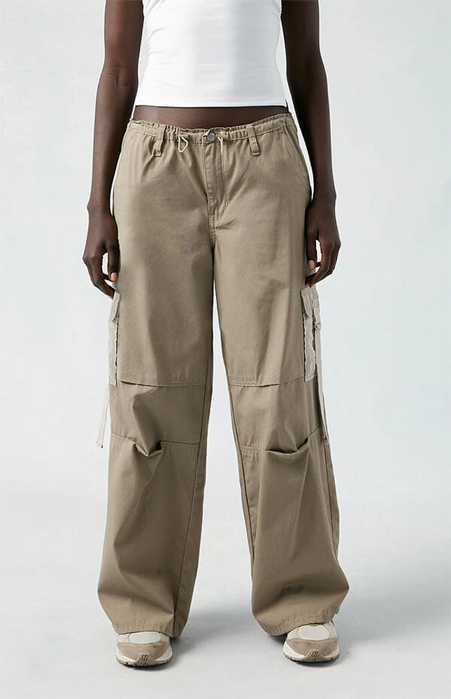 Pacsun Brown Toggle Baggy Cargo Pants