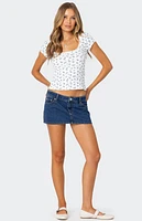 Edikted Orly Floral Ribbed Top