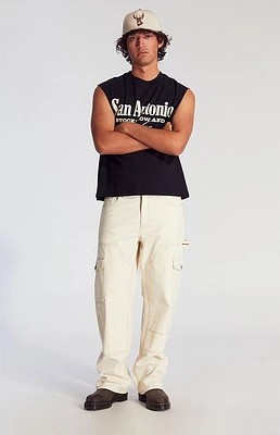 Pacsun Cream Cowboy Baggy Cargo Jeans