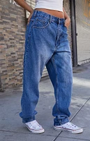 Medium Blue Straight Leg Baggy Jeans