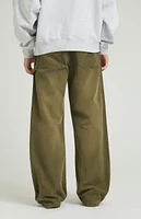 PacSun Olive Extreme Baggy Cargo Carpenter Jeans