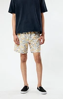 PacSun Zebra Flower 6.5" Swim Trunks