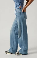 Pacsun Casey Bow Low Rise Baggy Jeans Medium Indigo