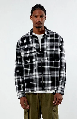 PacSun Black Full Zip Flannel Shirt