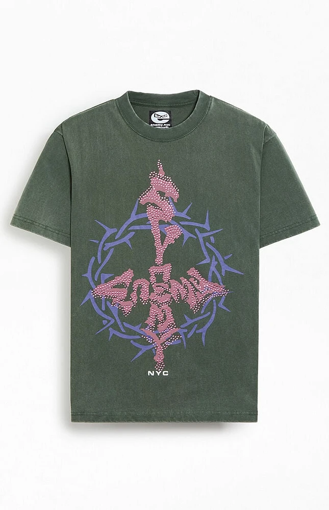 Enemy NYC Cross Rhinestone T-Shirt