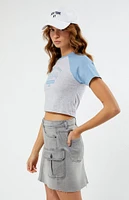 Denim Cargo Mini Skirt