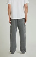 PacSun Charcoal Kyler Fleece Baggy Cargo Sweatpants