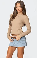 Edikted Nicky Ribbed Long Sleeve T-Shirt