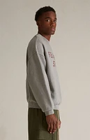 Fear of God Essentials Dark Heather Oatmeal Fleece Crew Neck Sweatshirt