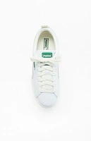 Puma Women's White & Green Mayze Leather Sneakers