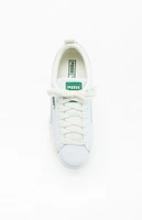 Puma Women's White & Green Mayze Leather Sneakers