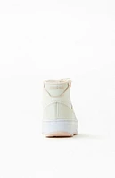 Reebok Women's White & Pink Club C Geo Mid Sneakers