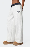 Edikted Contrast Embroidered Sweatpants