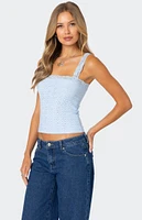 Edikted Virginia Lace Trim Eyelet Tank Top