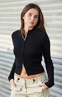 John Galt Black Zip Up Sweater