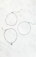 LA Hearts 3 Pack Butterfly Choker Necklaces