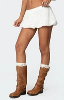 Edikted Livvie Eyelet Bubble Mini Skirt