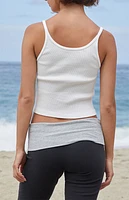 John Galt White Beyonca Cropped Tank Top