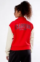 Champion Red Letterman Patch Jacket