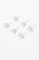 Pacsun 3 Pack Faux Diamond Stud Earrings
