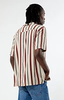 PacSun Neutral Stripe Camp Shirt