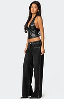 Edikted Quincy Studded Low Rise Jeans