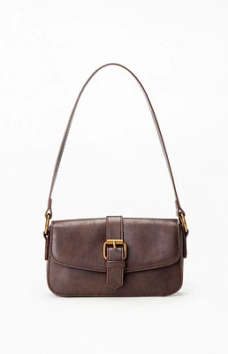 John Galt Brown Buckle Shoulder Bag