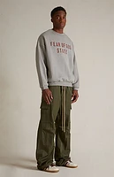 Fear of God Essentials Dark Heather Oatmeal Fleece Crew Neck Sweatshirt