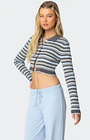 Edikted Giulia Stripey Ribbed Knit Top