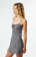 LA Hearts Gingham Tie Back Mini Dress