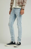 PacSun Stacked Skinny Light Indigo Destroyed Jeans