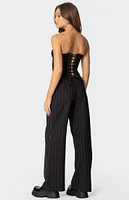 Edikted Aliza Strapless Pinstripe Corset