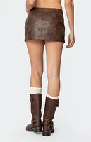 Edikted Pax Faux Leather Mini Skirt