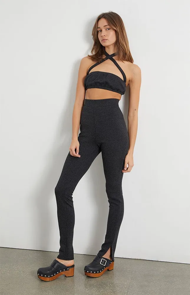 WEWOREWHAT Ribbed Flare Pants