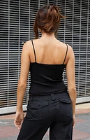 John Galt Black Mesh Tank Top