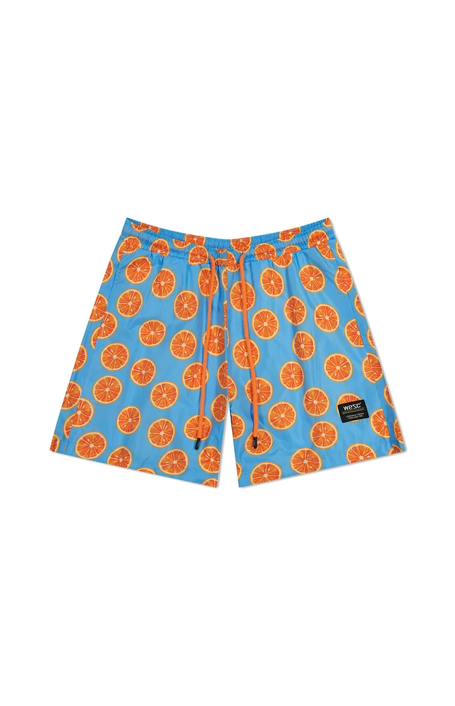 WeSC America Inc Zack Orange Slice Aop 5" Swim Trunks