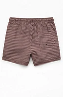 Pacsun Bailey Brown Pinstripe 5" Swim Trunks